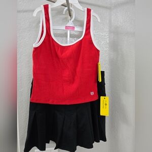 ELEVEN By Venus William Ribbed Tank and Pleated Skirt Set